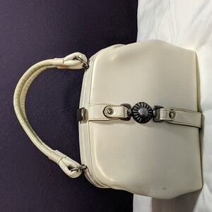 Vintage 1950s White Vinyl Handbag
